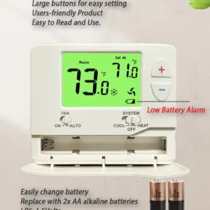 AC731-2H2C 24V Battery Powered Heat Pump Thermostat