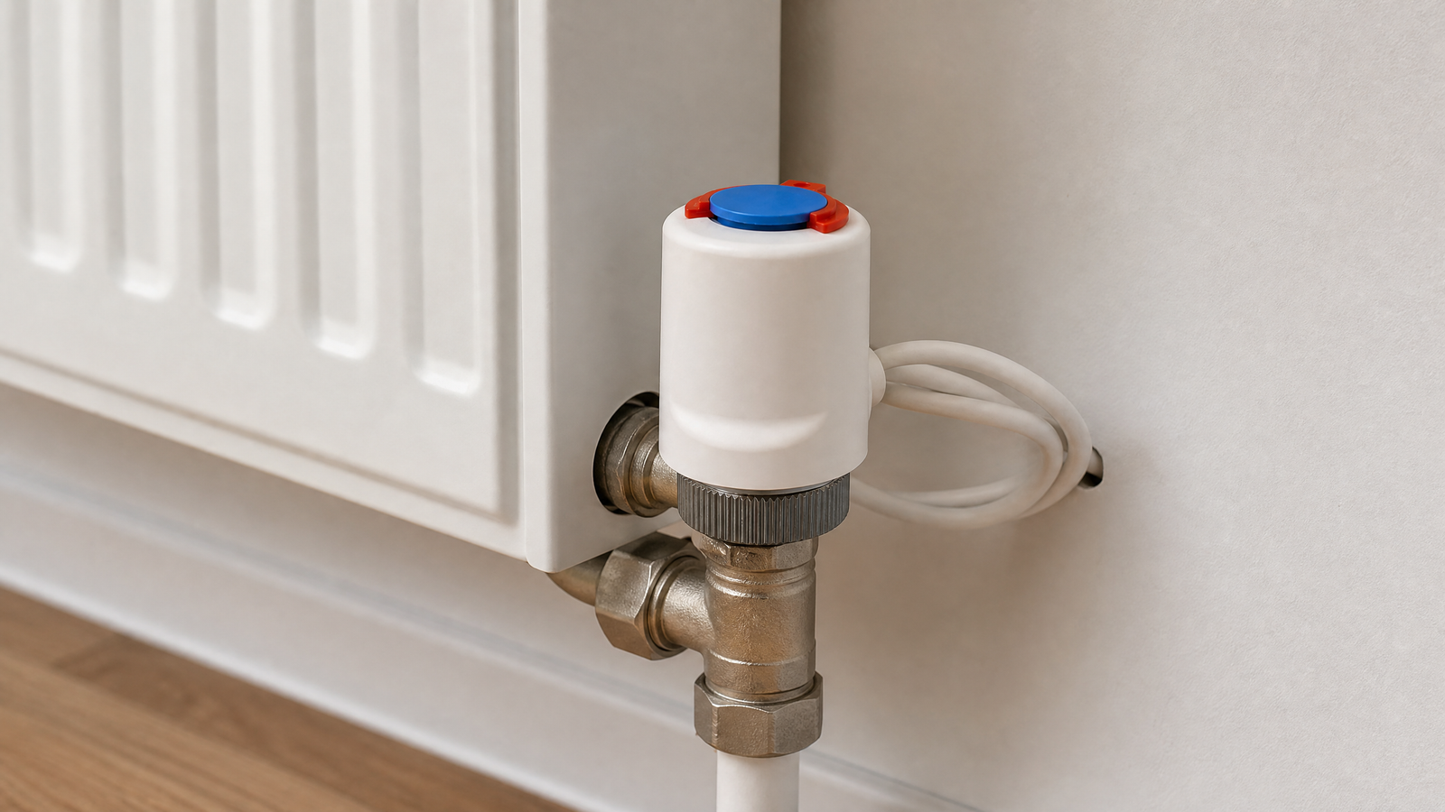 TL48 electric thermal actuator on radiator valve