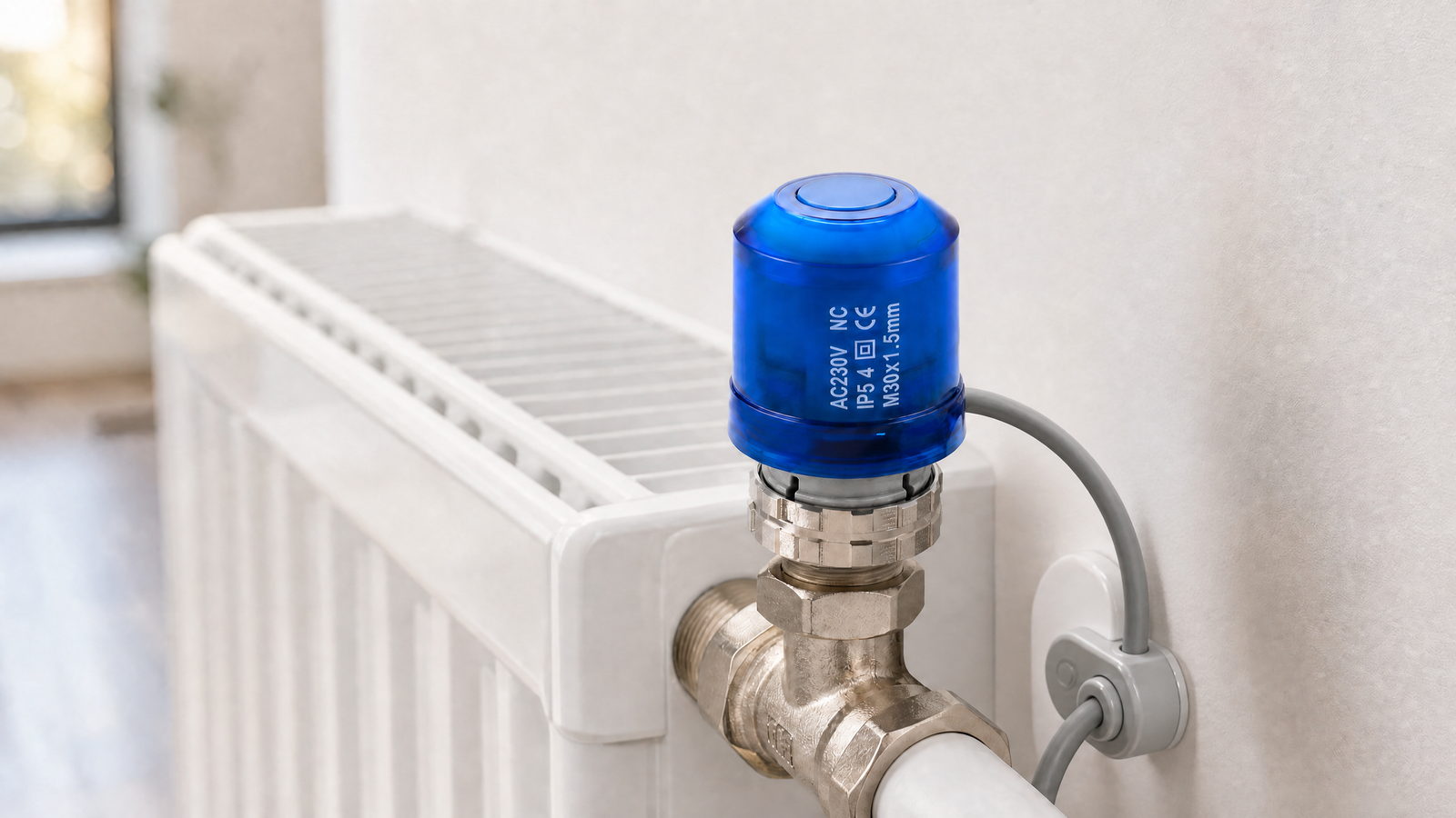 TL50 installed on a radiator heating valve
