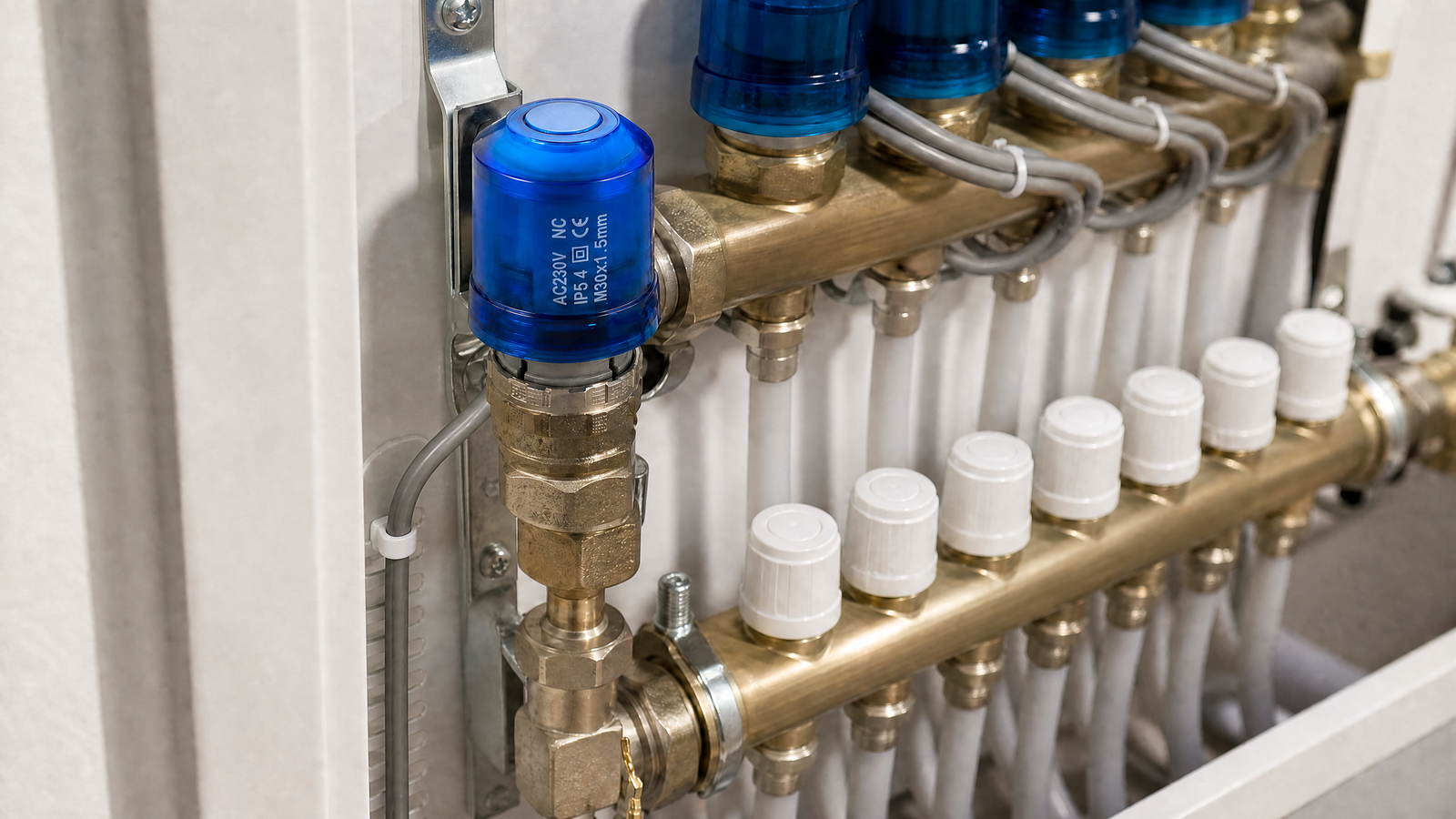 TL50 installed on an underfloor heating manifold