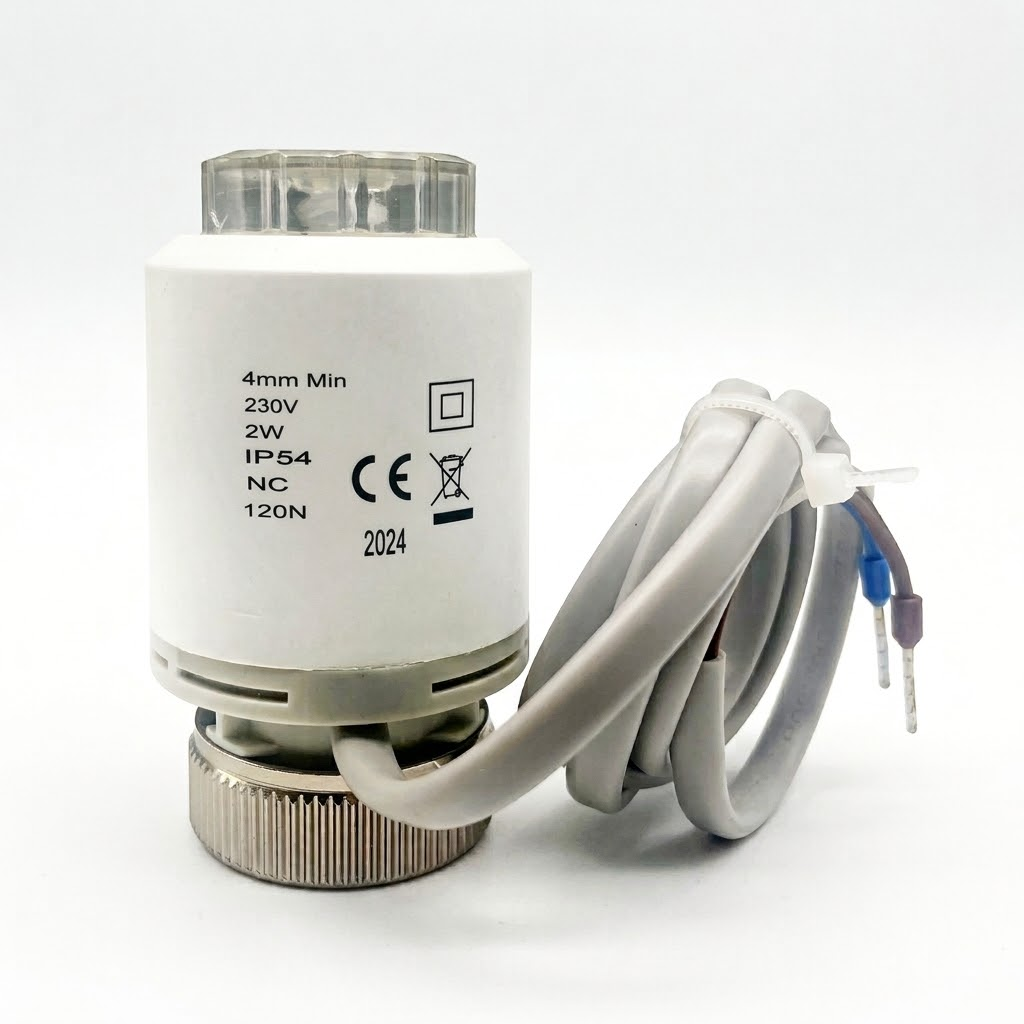 TELIn TL55 electric thermal actuator on white background