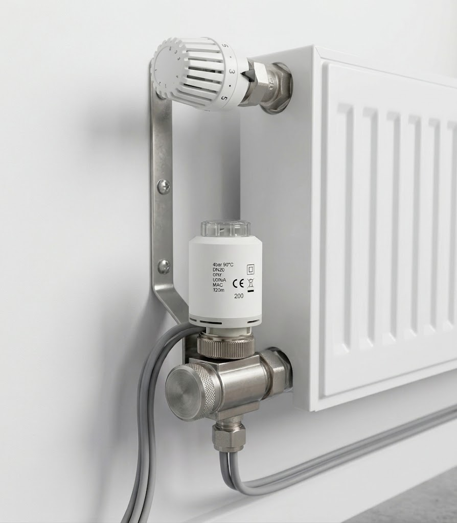 TL55 installed on a radiator heating valve