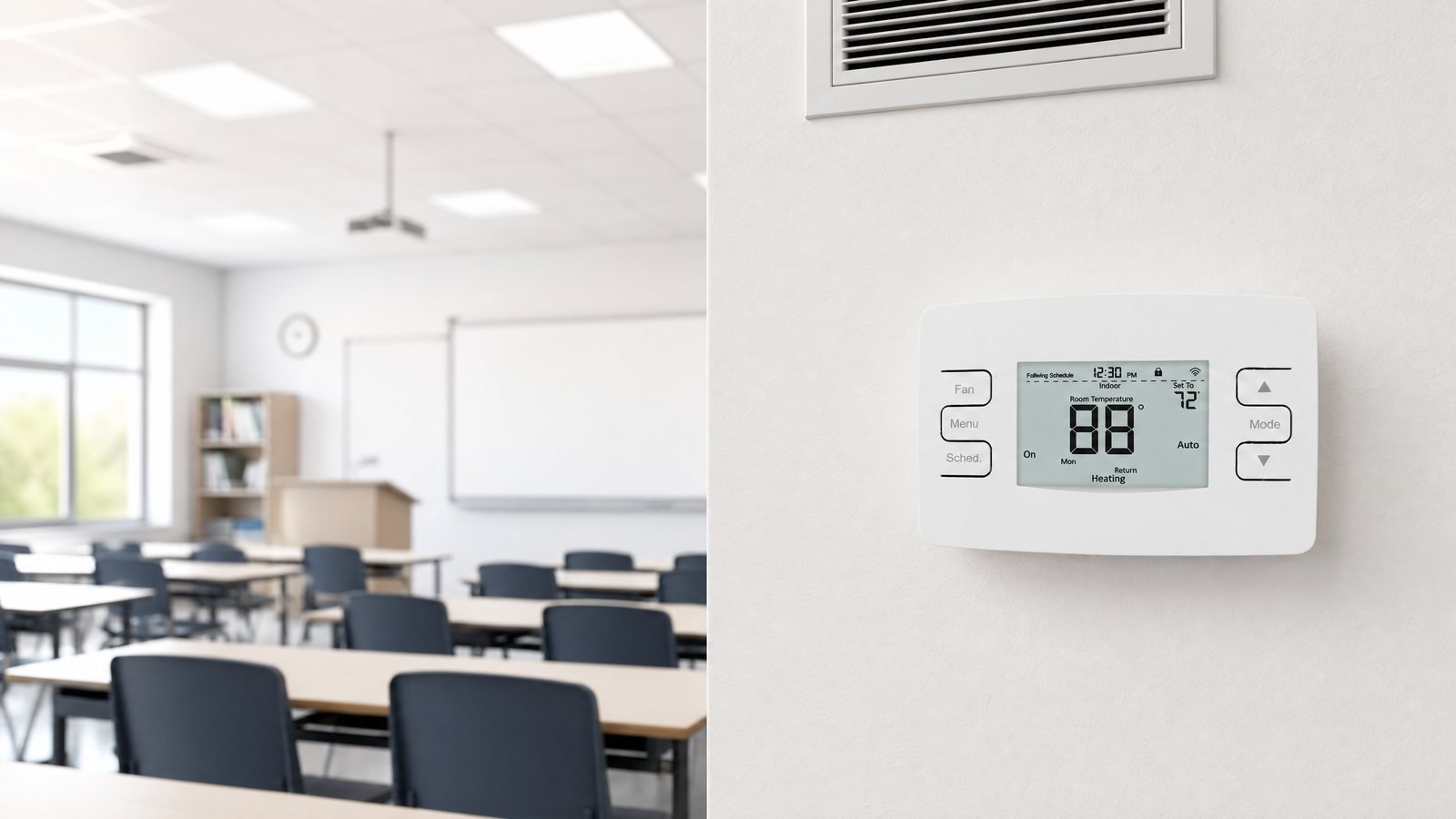 AC7300 WiFi thermostat in a classroom