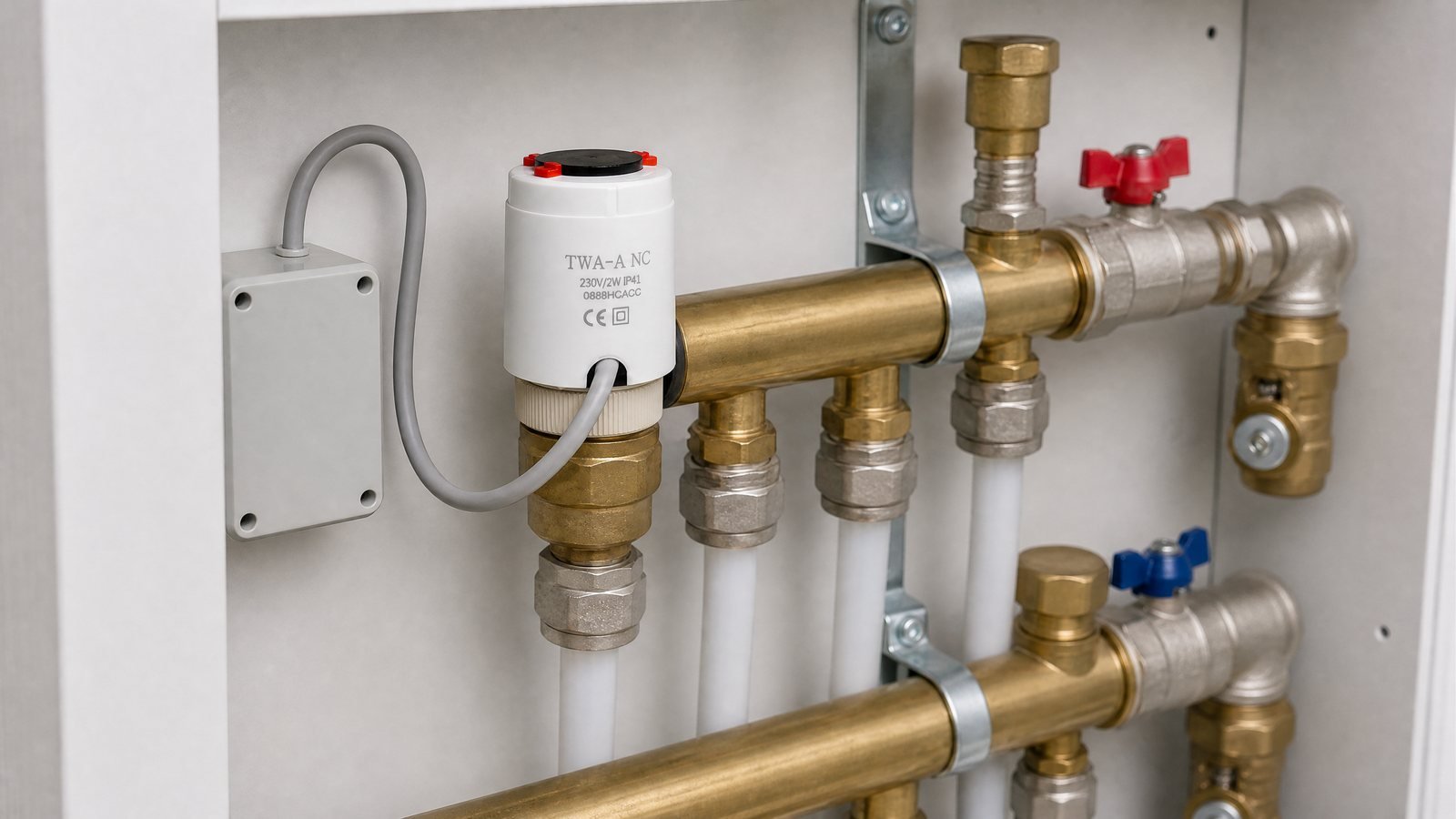 Flexible actuator correctly installed on manifold valve