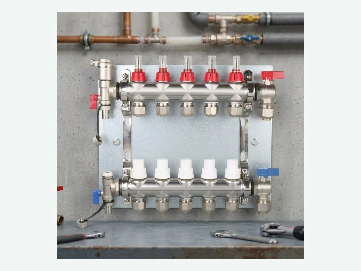 Radiant floor manifold installation