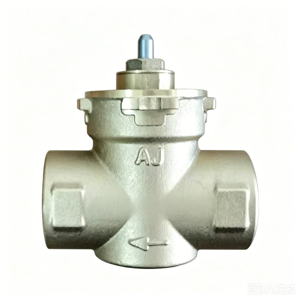 Brass valve body flow arrow detail