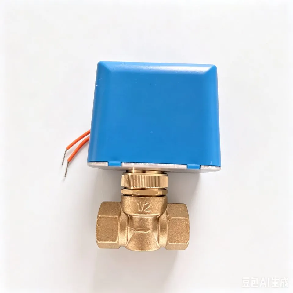 Blue motorized square ball valve for HVAC