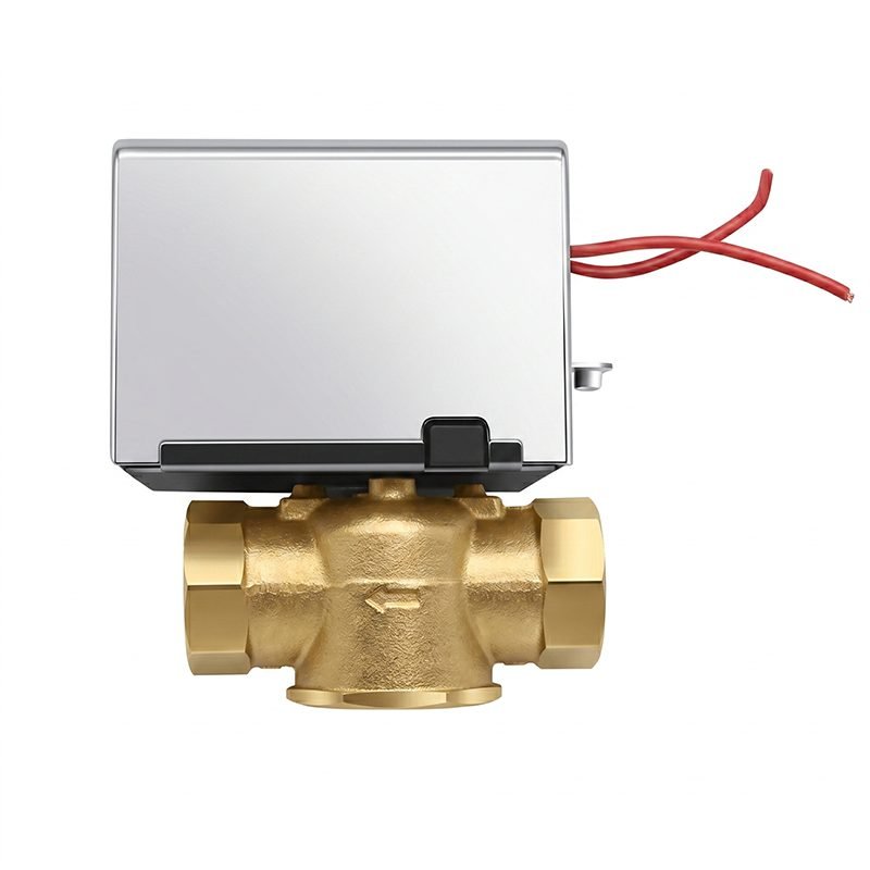 Motorized brass valve side view