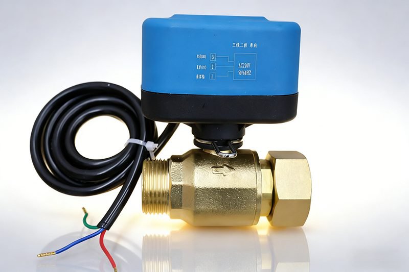 Actuator label and brass connection view