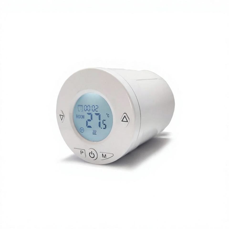 White smart thermostatic radiator valve view