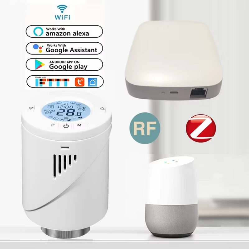 White smart hydronic radiator thermostat valve