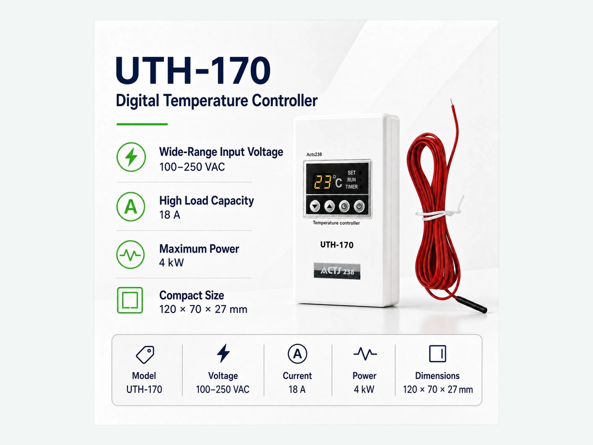 UTH-170 wide voltage electric heating controller
